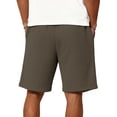thumbnail image 4 of Bbyeadc Shorts Men Waffle Knit Drawstring Shorts Straight Leg Solid Color Lightweight Bottoms for Beach Vacation with Pocket,Brown (XX-Large), 4 of 5