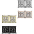 thumbnail image 3 of 4-8 Pairs Stainless Steel Stud Earrings for Men Women Square CZ Earrings,6-8MM A:4 Pairs 6MM -, 3 of 4