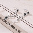 thumbnail image 4 of Pendientes colgantes geométricos para mujer con borlas, pendientes de hilo hechos a mano, pendientes asimétricos de plata de ley., 4 of 5