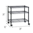 thumbnail image 7 of Honey-Can-Do 3-Tier Metal Rolling Adjustable Media Cart, Black, 7 of 7