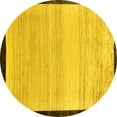 thumbnail image 1 of Ahgly Company Machine Washable Indoor Round Solid Yellow Modern Area Rugs, 6' Round, 1 of 4