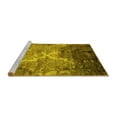 thumbnail image 2 of Ahgly Company Machine Washable Indoor Round Abstract Yellow Contemporary Area Rugs, 7' Round, 2 of 4