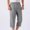 Gray, variant on WWV Men Capri Pants Cropped Pants Men Pocket Elastic Waist Trousers Solid Color Casual Thin Relaxed Fit Vacation Party Cotton Linen Pants Blue XXL