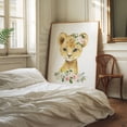 thumbnail image 3 of Lion, Jungle Animals, Safari Animals, Pink Flowers, Girl Nursery - Illustration Animal Watercolor Floral Wildlife Whimsical Unframed Wall Art Print 6 x 8 inches, 3 of 13