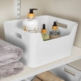 thumbnail image 4 of Mainstays Large Easy Access Bin, Versatile Open Plastic Storage Containers, Scoop Front, White, 4 of 8