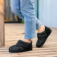 thumbnail image 3 of LongBay Women's Warm Wool Yarn Cable Knitted Bootie Fuzzy Slippers Memory Foam Anti-Skid Sole House Shoes Indoor Outdoor, 3 of 6