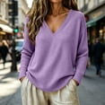 thumbnail image 2 of Kezqiaxn Shirts for Women Trendy Fashion Long Sleeve V-Neck Casual Pullover Tops for Fall and Winter Women's Clothes, 2 of 6