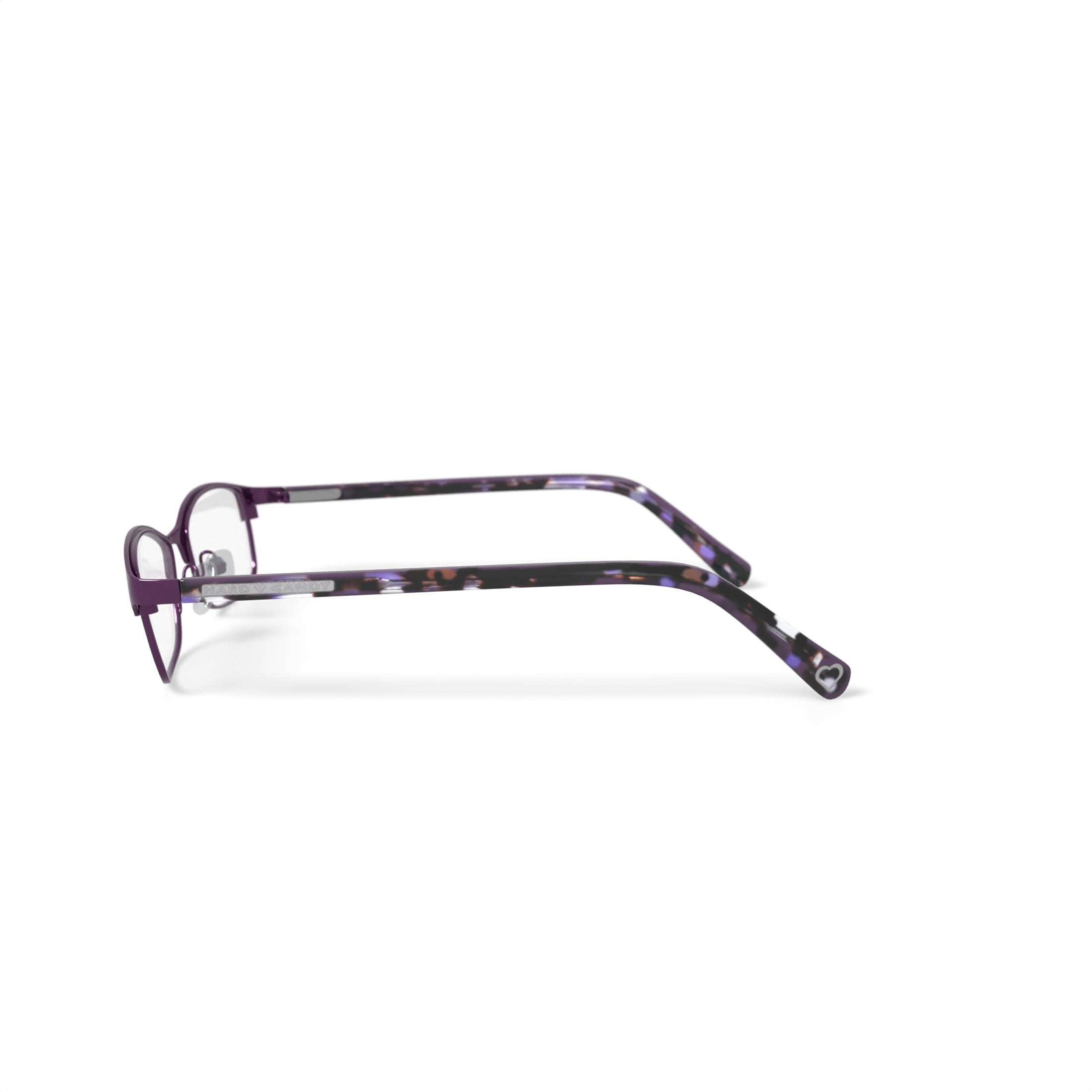 Hard Candy Women's HC21 Browline Prescription Eyeglasses with Case, Matte Dark Purple