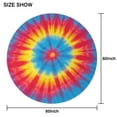 thumbnail image 6 of Colorful Rainbow Tie Dye Spiral Pattern Round Tablecloth 60"x60",Wrinkle Wipeable Table Cloth for Kitchen Dining Room Picnic Patio Party, 6 of 6