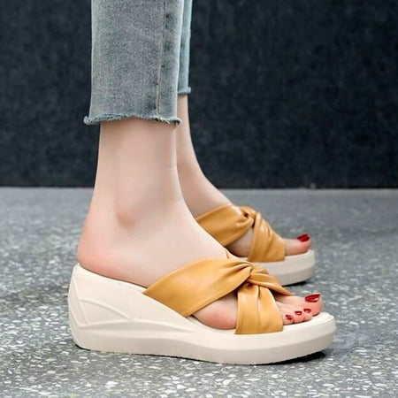 

Aayomet Wide Width Sandals for Women Fashion Sandalias Flip Flop Summer Outdoor Designer Causal Wedge Sandals Yellow 8