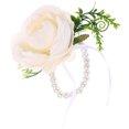 thumbnail image 4 of KAKOWELY Pulsera de ramillete con flores artificiales para novia y dama de honor, 4 of 4