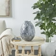 thumbnail image 2 of DecMode 12" Handmade Mosaic Inspired Gray Mother of Pearl Vase, 2 of 11