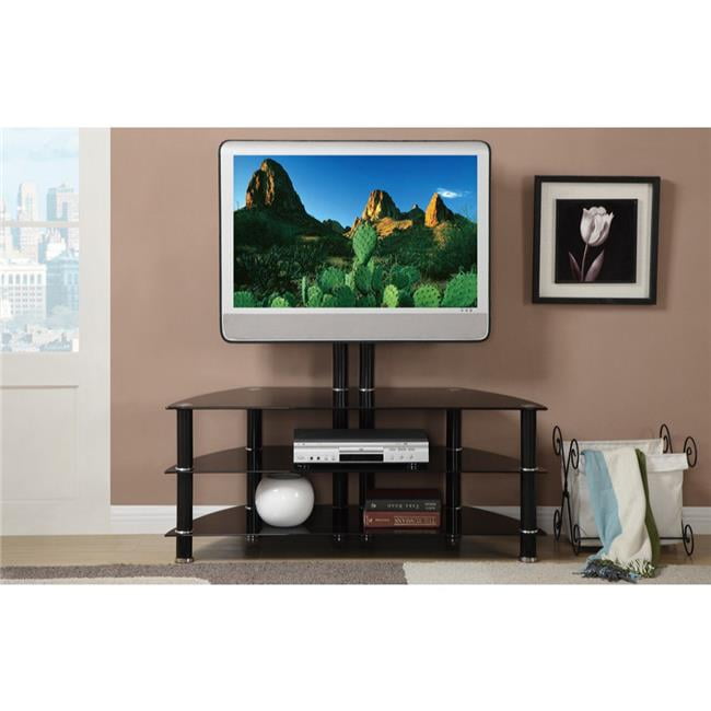 48 x 47 x 18 in. Adjustable Metal & Glass TV Stand with 3 Shelves