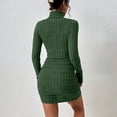 thumbnail image 6 of cfhntfmh Bodycon Dresses for Women Ribbed Ruched Long Sleeve Party Dress Slim Fashion High Neck Short Knit Sweater Dress, 6 of 7