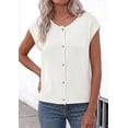 thumbnail image 5 of PRETTYGARDEN Womens Cap Short Sleeve Sweater Vest Spring Summer Lightweight Button Down Cardigans Trendy Loose Tops, 5 of 10