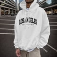 thumbnail image 5 of CONFREE Men's Hoodies City Letter Prints Hoodies For Men Graphic Long Sleeve Casual Pullover Hooded Sweatshirts With Pockets, 5 of 5