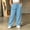 Blue, variant on Women's Elastic-Waist Wide-Leg Pants, Simple Drawstring and Timeless Solid Color for Laid-Back All-Day At-Home Lounging Black XXL