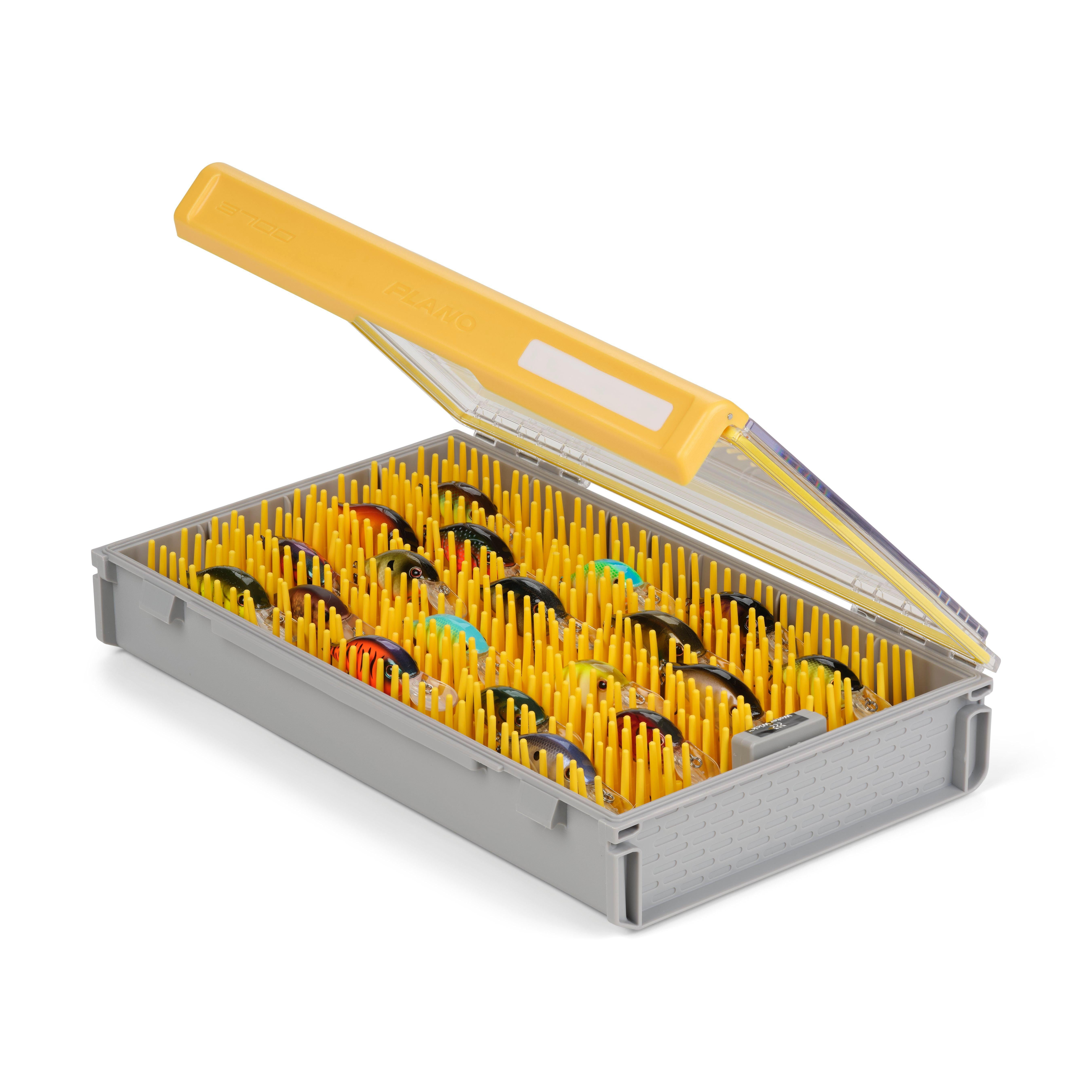 Plano EDGE Flex Crankbait 3700 Premium Waterproof Utility Box, Gray and Yellow
