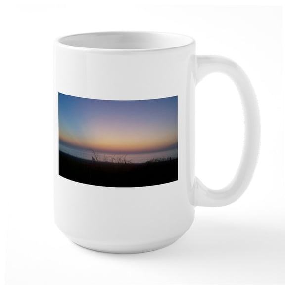 CafePress - Delaware Beach Sunrise Mugs - 15 oz Ceramic Large White Novelty Mug
