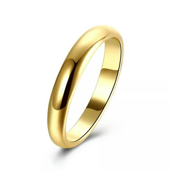 EOEMY 18K Gold Plated Band Wedding Plain Ring For Women B163-7