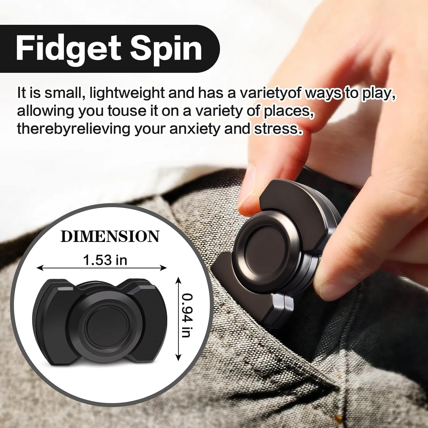3-in-1 Fidget Toys Adults Spinner, Slider & Clicker – Magnetic Stainless Steel Bearing for Super-Stable Rotation – Stress Relief, Enhanced Focus, and Habit Breaking, Kids Valentines Day Gifts 2 Pack