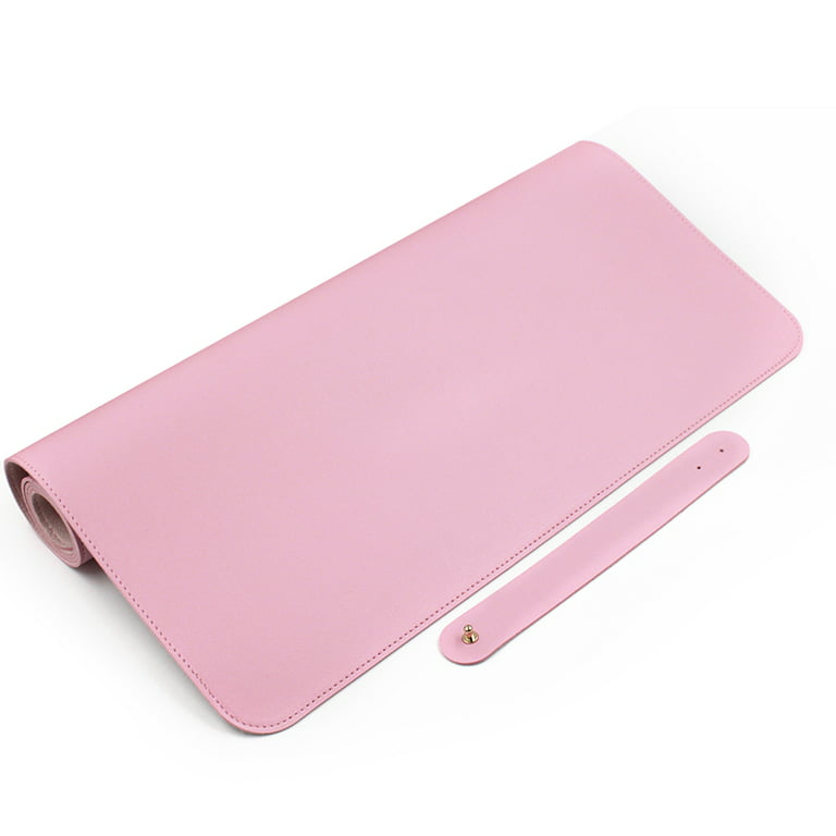 Leather Desk Mat Pink Solid Color Mousepad Non-Slip Waterproof Deskmat Home  Office Computer Laptop Mouse Pad xxl Kawaii Cute Rug(Dz 300X600mm) 