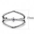 thumbnail image 2 of Womens Silver Rings High polished (no plating) 316L Stainless Steel Ring with AAA Grade CZ in Clear DA264, 2 of 5