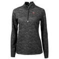 thumbnail image 2 of Women's Cutter & Buck Black Rutgers Scarlet Knights Traverse Camo Quarter-Zip Pullover Top, 2 of 3