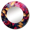 thumbnail image 2 of Designart "Artistry Of Gold And Pink Leaves" Leaves Round Mirror Wall Decor Traditional - Large Gold Round Bathroom Mirror - Round Mirror - 36" x 36", 2 of 6