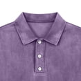 thumbnail image 5 of Puntoco Men’s Vintage Mineral Washed Long Sleeve Polo Shirt, Loose Fit Retro Collared Casual Pullover Top Purple XL(XL), 5 of 6