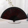 thumbnail image 7 of Byfri Black Spanish Double-Sided Dot Folding Hand Fan Vintage Style for Dance Photo Prop 9.06inch, 7 of 7