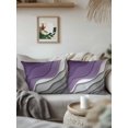 thumbnail image 3 of Outdoor Throw Pillow Set of 2, Purple Grey Ombre Waterproof Pillow with Insert Included, Modern Geometric Abstract Aesthetics Cream Decorative Accent Cushion Sofa Pillows for Patio Porch, 16 x 16 In, 3 of 8