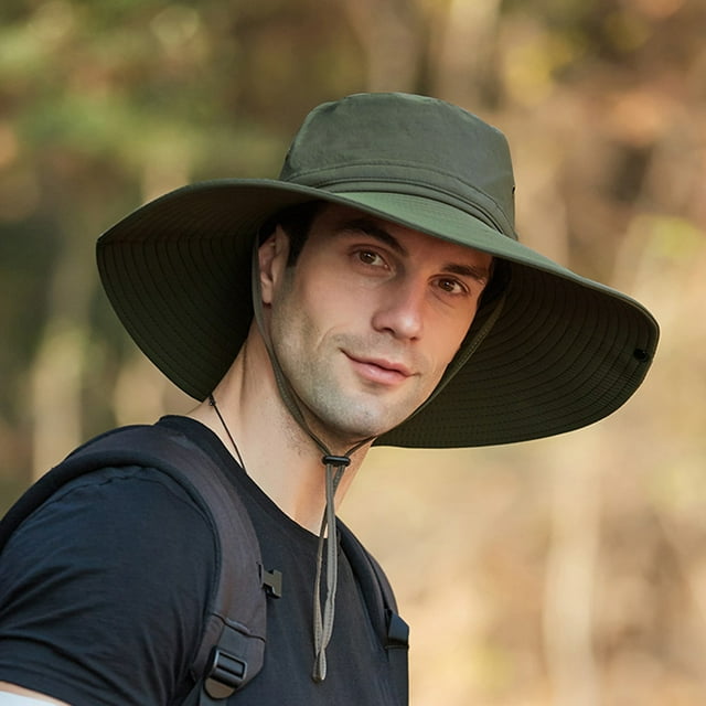 Casquette de Pêcheur Imperméable pour Hommes Protection Solaire Respirante Chapeau Pliable