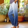 thumbnail image 2 of Jxximdong Pants for Women Women's Gradient Printed Loose Pocket Patchwork Casual Pants Blue L Trousers, 2 of 8