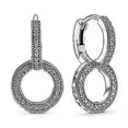thumbnail image 2 of Double Hoop Earrings Pandora Pure Silver 925 Earrings (without Box), 2 of 2