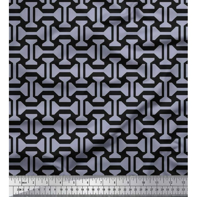 Soimoi Rayon Fabric Geometric Abstract Print Fabric by The Yard 56 Inch Wide