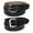 Black Basketweave and Black Plain, variant on CTM  Leather Removable Buckle Belts (Pack of 2) (Men)