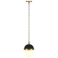 thumbnail image 5 of Evelyn&Zoe 9.13" Blackened Bronze/Brass/White Milk Metal/Glass Pendant, 5 of 7