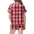 thumbnail image 3 of BOOMNY Baby Girls 2 Peice Pajamas Sets Plaid Short Sleeve Buttons Sleepwear Tops Shorts Pjs Set for Kids Cozy Loungewear Homewear, 3 of 4