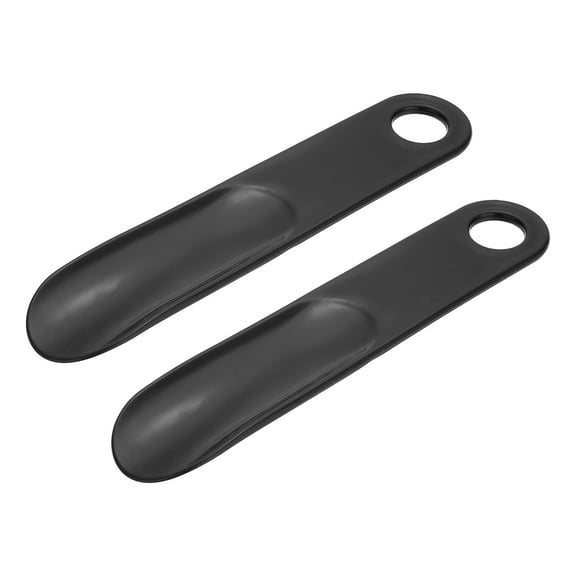 Uxcell 7.5in Shoe Horn, 2Pcs Plastic Shoe Helper, Straight Shoe Horns, Black