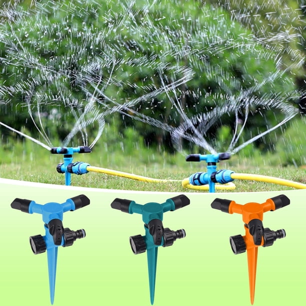 Fiudx Aspersor Ajustable de 360°, Tecnología de Ahorro de Agua, 3 Configuraciones de Velocidad, Fácil Instalación, Riego Eficiente Del Jardín, Plástico Abs Duradero, Perfecto para Jardines Al Aire Li