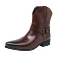 thumbnail image 6 of Pandaie Men's Cowboy Boots Square Closed Toe Work Boots Waterproof Lightweight Mid Calf Booties, 6 of 7