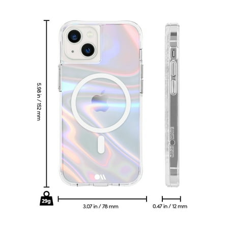 Case-Mate - Soap Bubble Hardshell Case w/ MagSafe w/ Antimicrobial for iPhone 13 - Iridescent