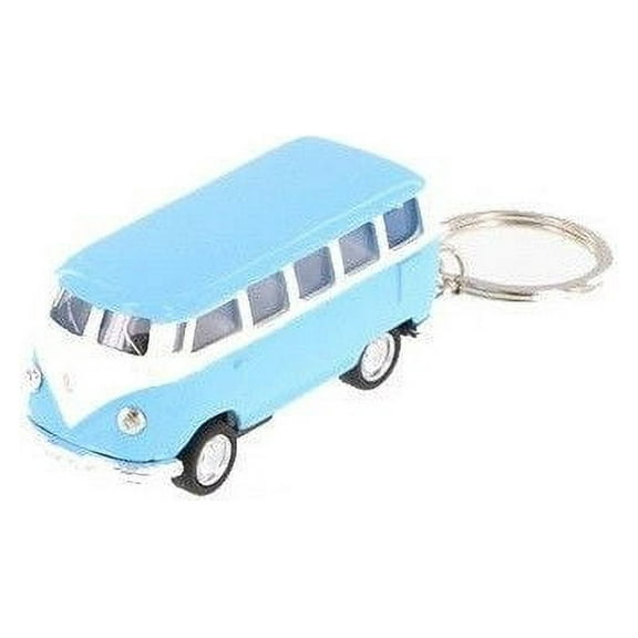 2.5" Kinsmart 1962 Volkswagen Bus Diecast Toy Car Keychain 1:64 Pastel Blue