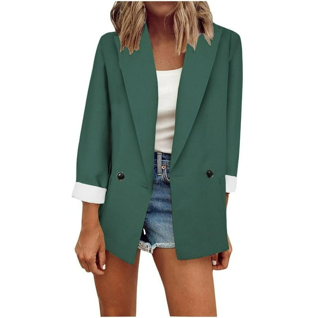 Cardigan Ouvert Décontracté Uni pour Femmes à Manches Longues, Veste Manteau