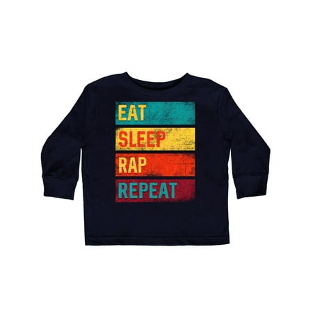 

Inktastic Music Eat Sleep Rap Repeat Gift Toddler Boy or Toddler Girl Long Sleeve T-Shirt