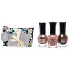 3 Kleancolor Nude Brown Nail Polish + Primrose Hill Makeup Bag
