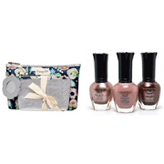 3 Kleancolor Nude Brown Nail Polish + Primrose Hill Makeup Bag