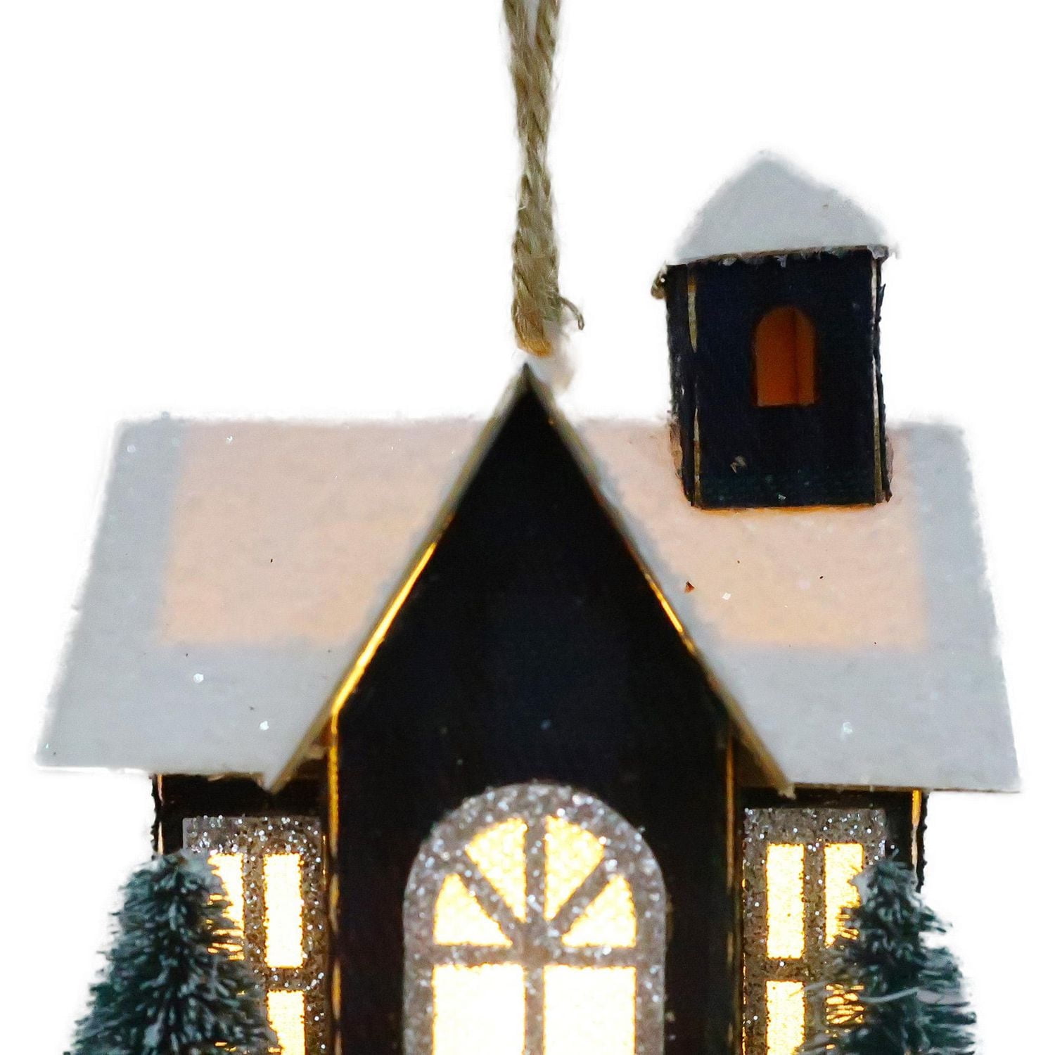 Holiday Time  LED Plaid House Ornament