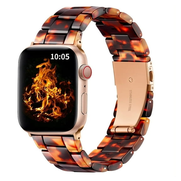 ZSOU Resin Link Watch Band for Apple Watch 38/40/41/42mm(Series 10) Unisex - Tortoise